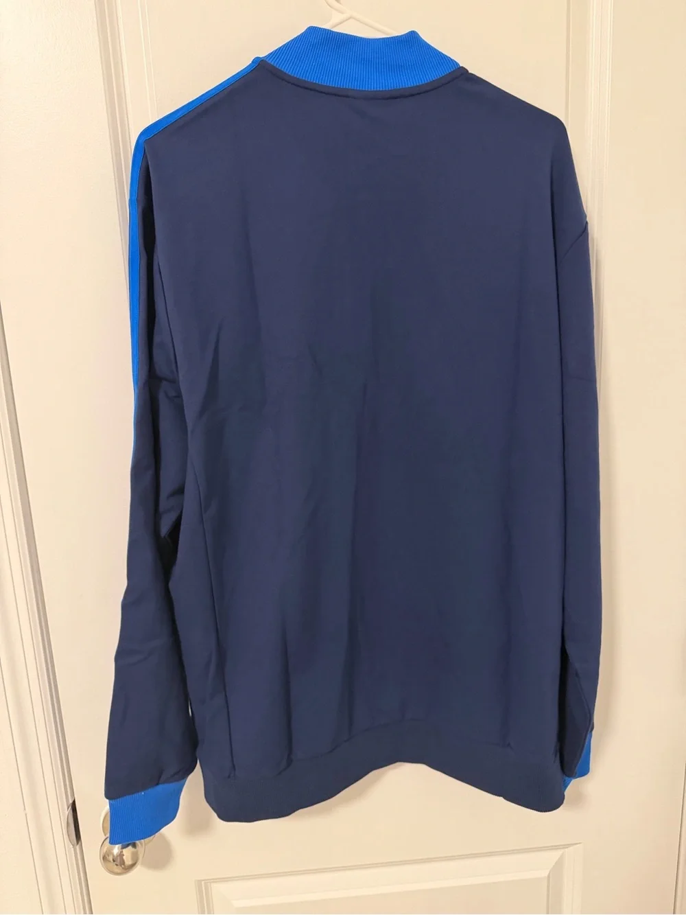 Adidas Originals Men's Night Indigo Blue 3-Stripes 1/4 Zip Golf Sweatshirt L NWT
